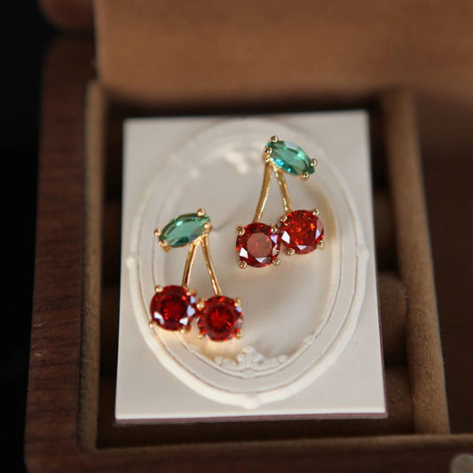 Cherry Leaf Stud Earrings